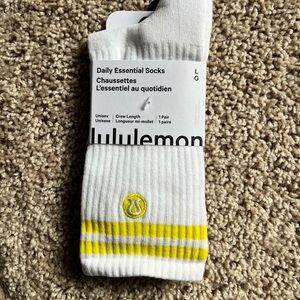 lululemon athletica White and Yellow Crew Socks